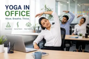 how can yoga in office help with neck and shoulder tension